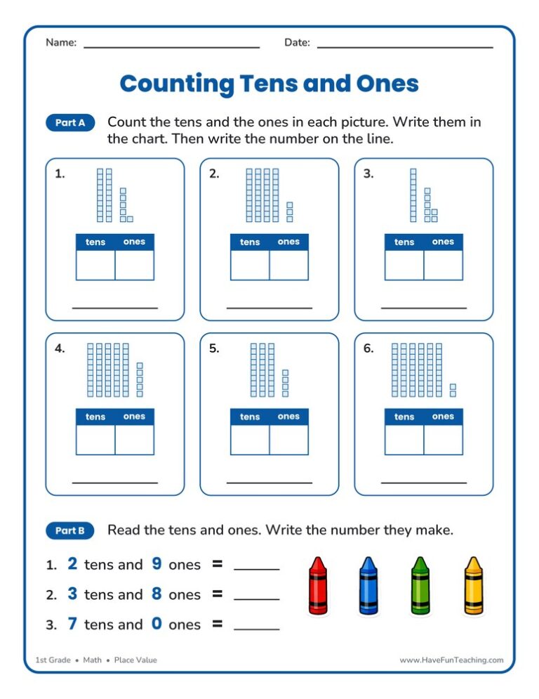 Count Tens and Ones Worksheet