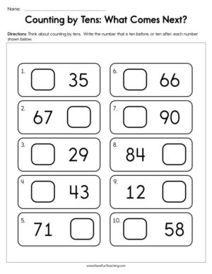 Counting by Tens What Comes Next Worksheet