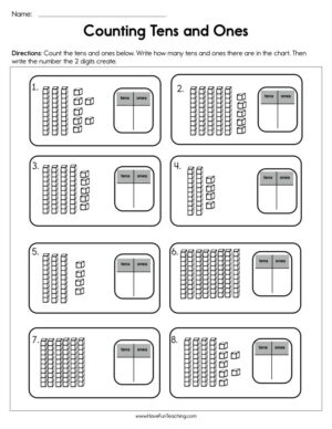 Counting Tens and Ones Worksheet