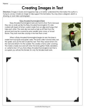Creating Images in Text Worksheet