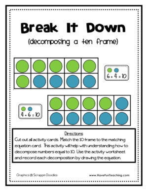 Decomposing a Ten Frame Activity