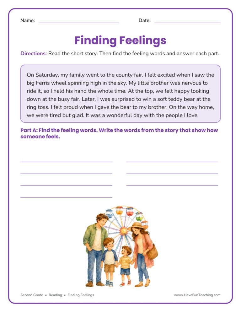Finding Feelings Worksheet