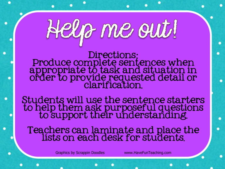 Help Me Out Asking Questions Activity