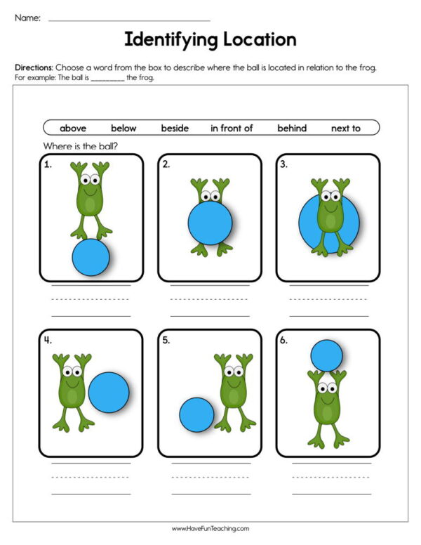Identifying Location Worksheet - Have Fun Teaching