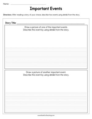 Important Events Worksheet