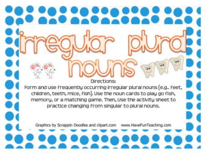 Irregular Plural Nouns Activity