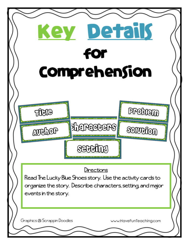 Key Details for Comprehension Activity