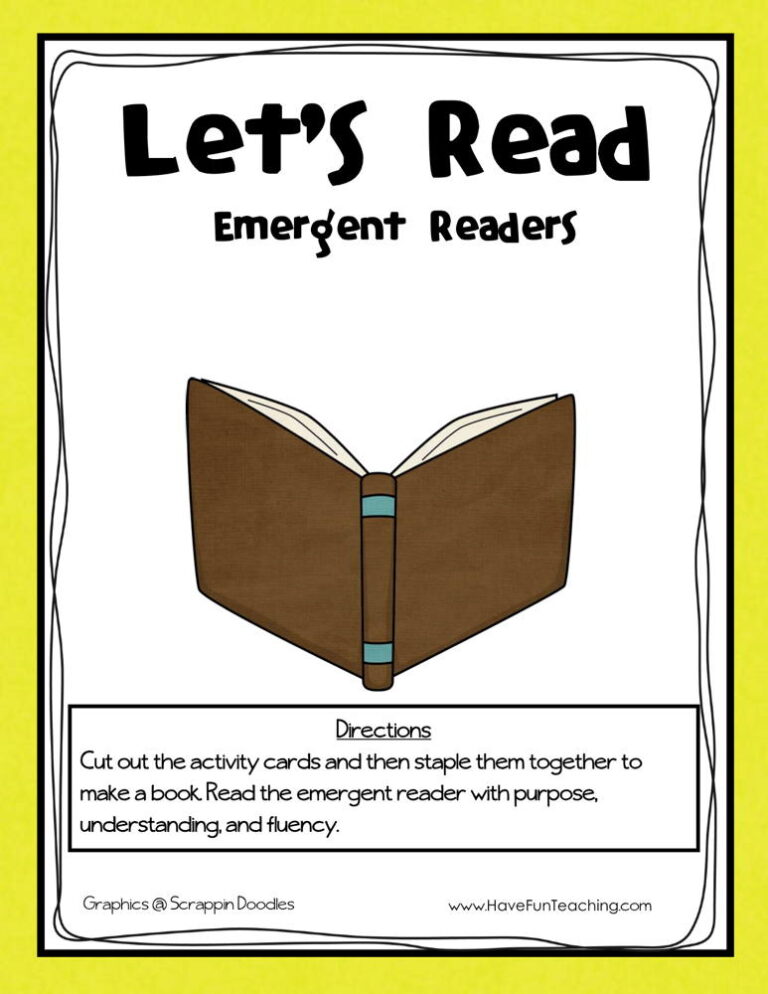 Let's Read Emergent Readers Activity