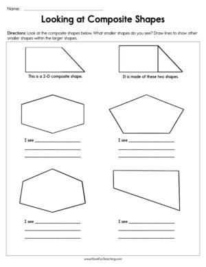 Looking at Composite Shapes Worksheet