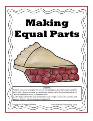 Making Equal Parts Fractions Activity