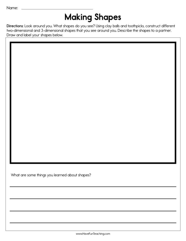 Making Shapes Worksheet