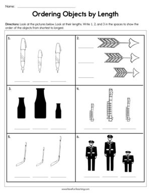 Ordering Objects by Length Worksheet