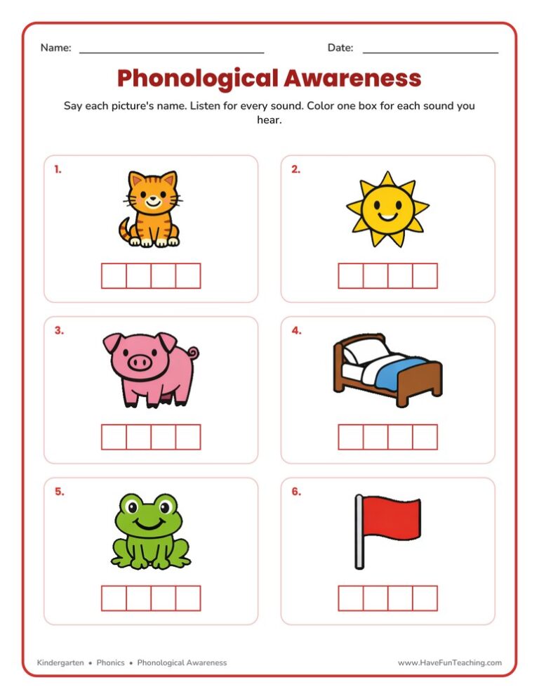 Phonological Awareness Worksheet
