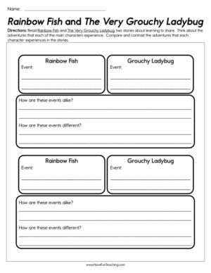 Rainbow Fish and The Very Grouchy Ladybug Worksheet