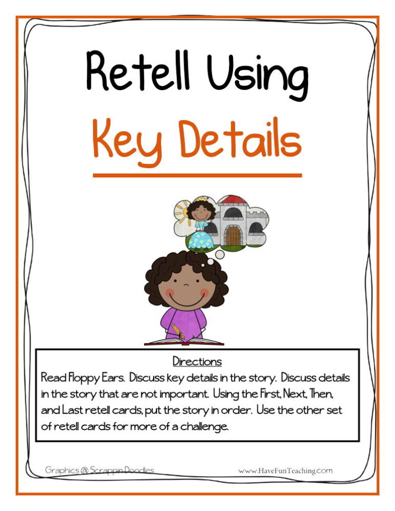Retelling Using Key Details Activity