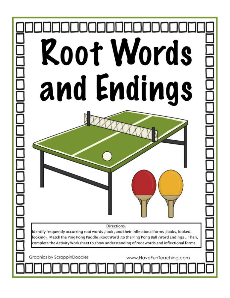 Root Words and Endings Activity