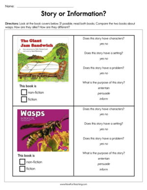 Story or Information Worksheet