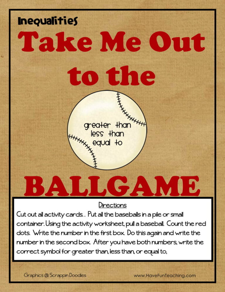 Take Me Out to the Ballgame Inequalities Activity