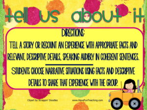 Tell Us About It Speaking Activity