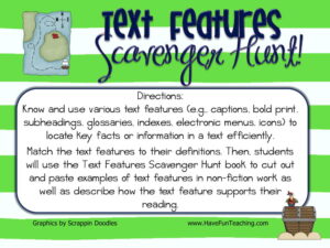 Text Features Scavenger Hunt Activity