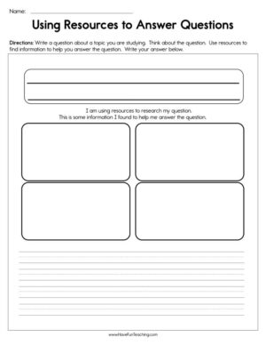 Using Resources to Answer Questions Worksheet