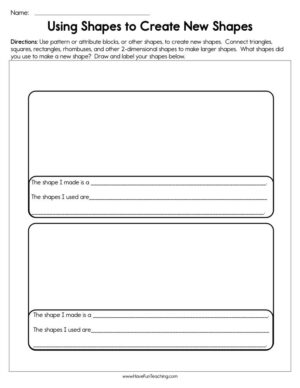 Using Shapes to Create New Shapes Worksheet