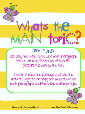 What is the Main Topic? Activity