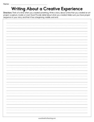 Writing about any Topic Worksheet