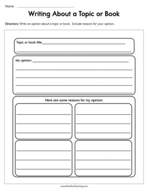 Writing about a Topic or Book Worksheet