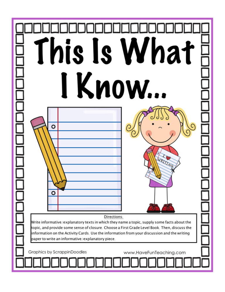 This is What I Know Activity