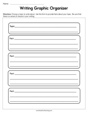 Writing Graphic Organizer Worksheet