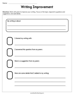 Writing Improvement Worksheet