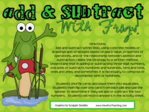 Add and Subtract with Frogs Activity