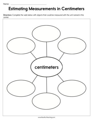 Estimating Measurement in Centimeters Worksheet