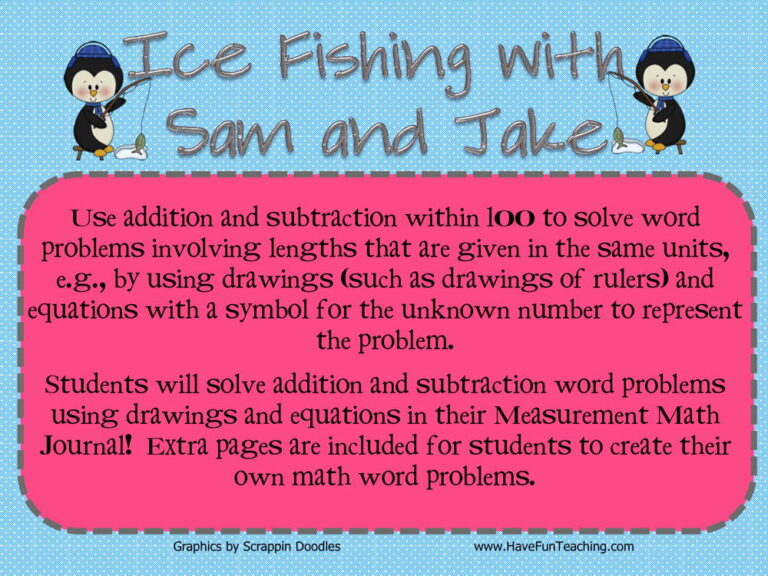 Ice Fishing Addition Subtraction Within 100 Activity