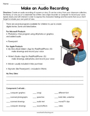 Make an Audio Recording Worksheet