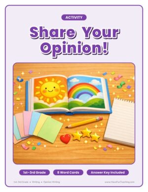 Share your opinion about your favorite book activity for 1st to 3rd Grade - cover