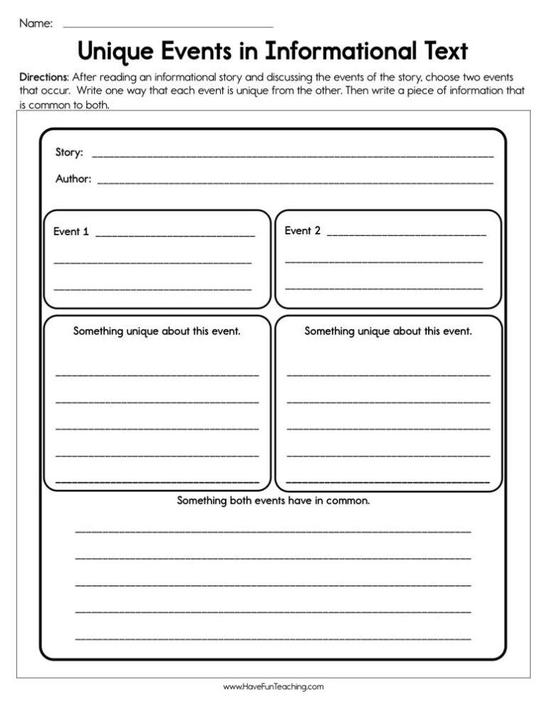 Compare and Contrast Worksheets - Have Fun Teaching