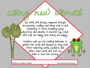 Using New Words From Books Activity