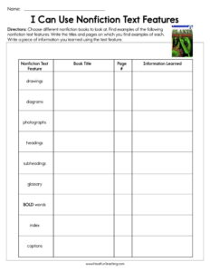Using Non-Fiction Text Features Worksheet - Have Fun Teaching