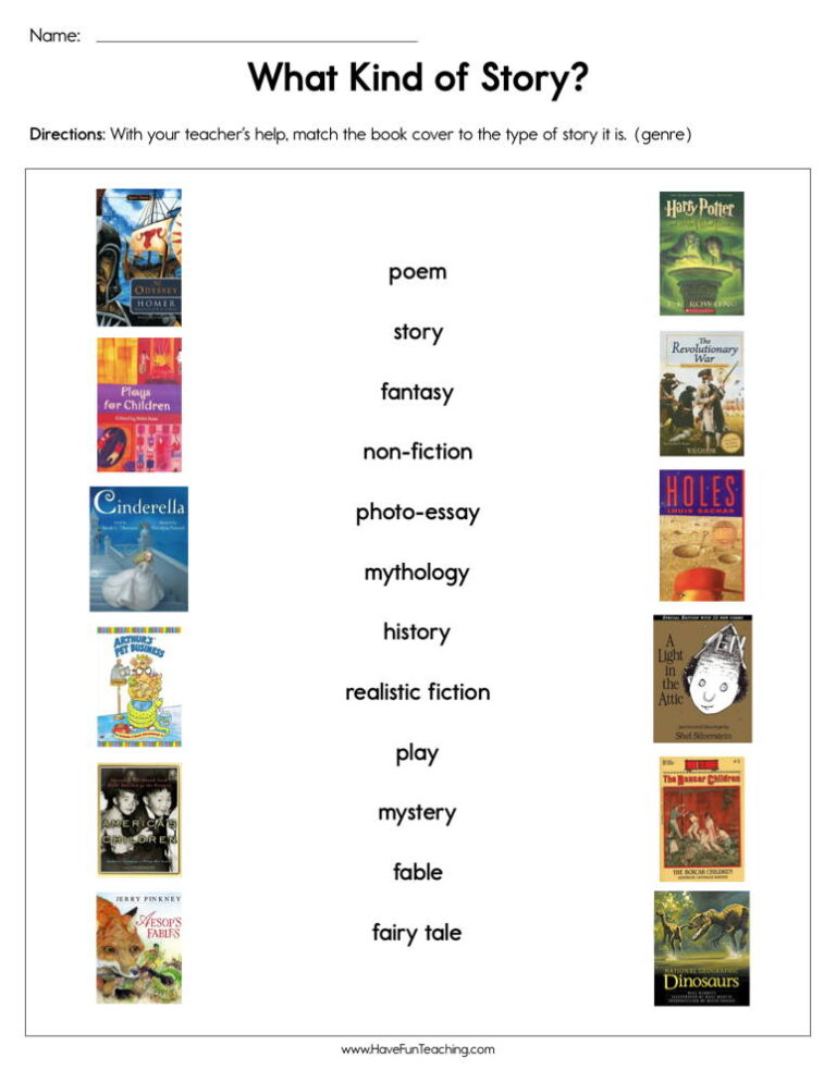 What Kind of Story Worksheet