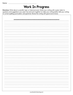 Work in Progress Peer Review Worksheet