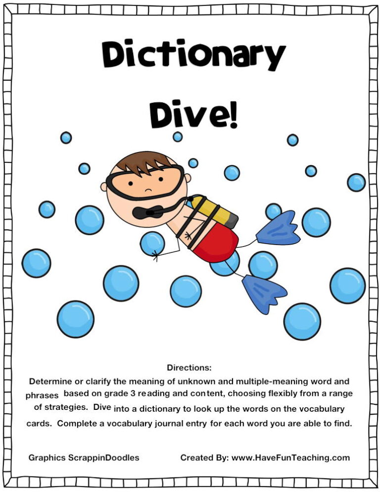 Dictionary Dive Activity