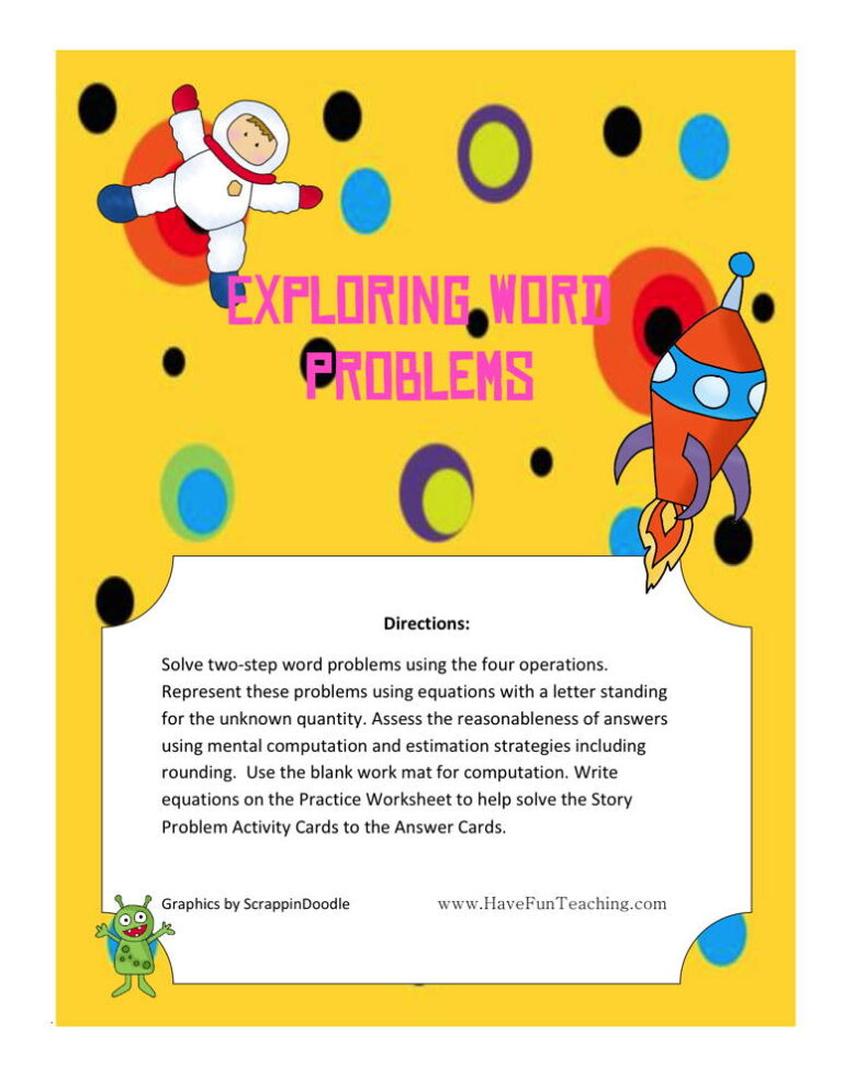 Exploring Word Problems Activity