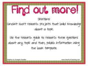 Find Out More Research Project Writing Activity