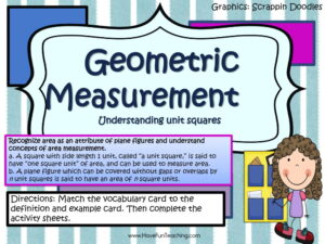Geometric Measurement Understanding Unit Squares Activity