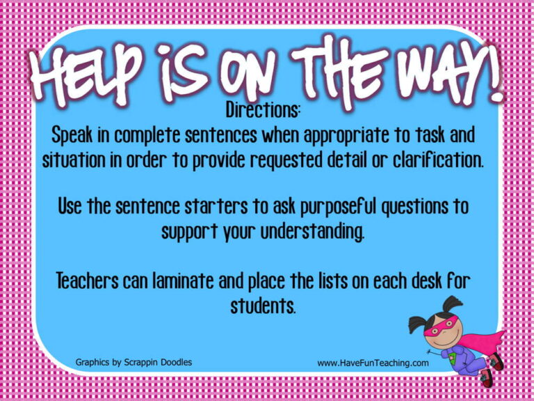 Help is On the Way Asking Questions Activity