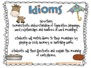 Idioms Figurative Language Activity