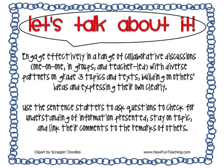 Let's Talk About It Activity