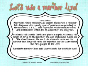 Let's Use a Number Line Activity